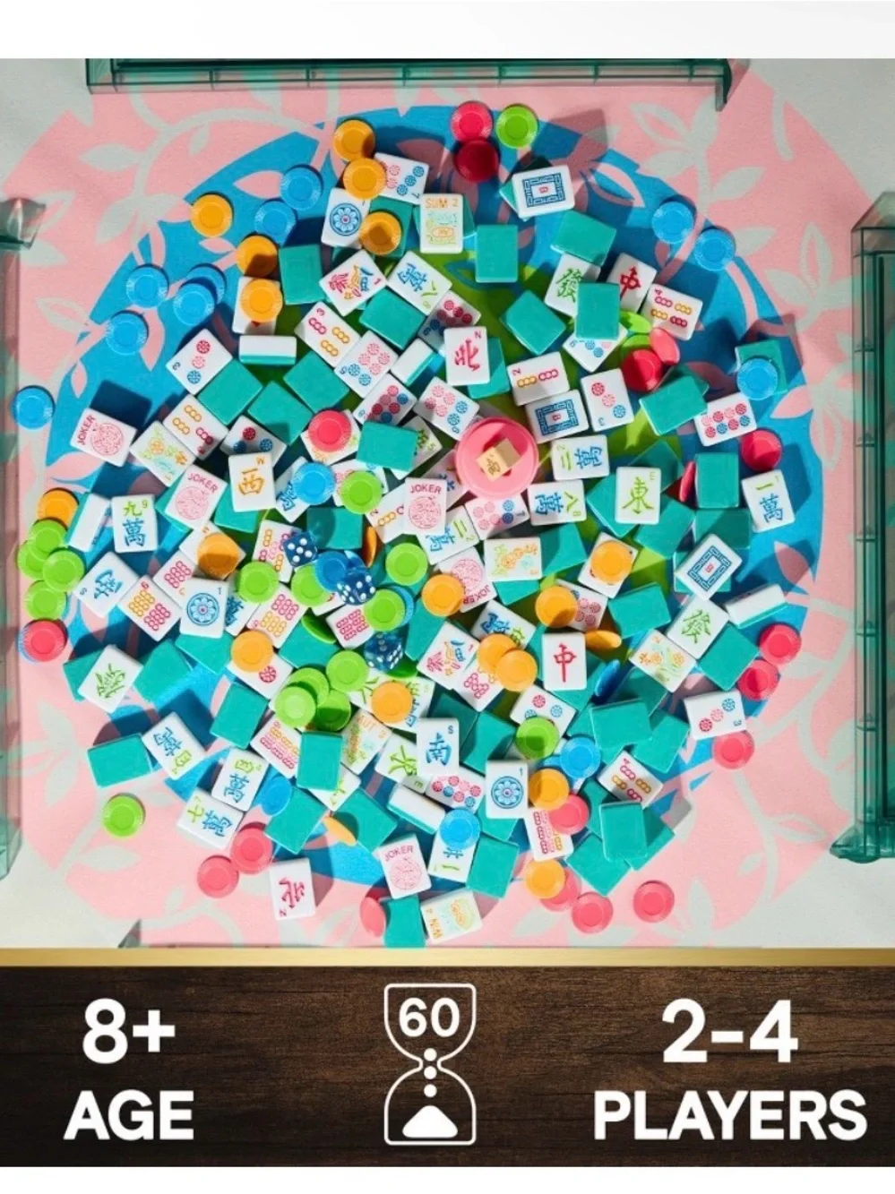 Kids Mahjong Matching Tile Game - Colorful Blue & Multi-Colored Set